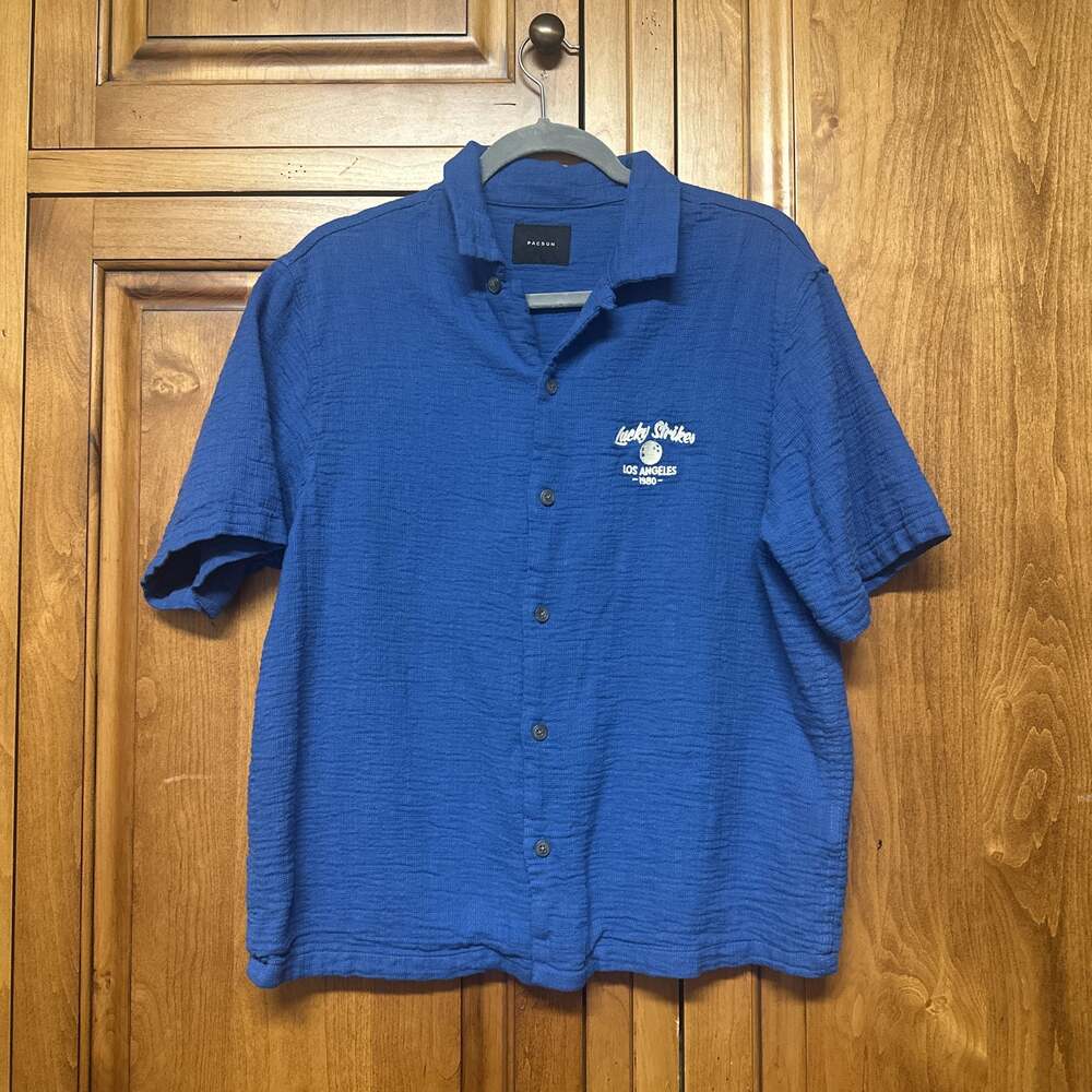 Roundtree & Yorke Caribbean Short Sleeve Button Shirt Indigo